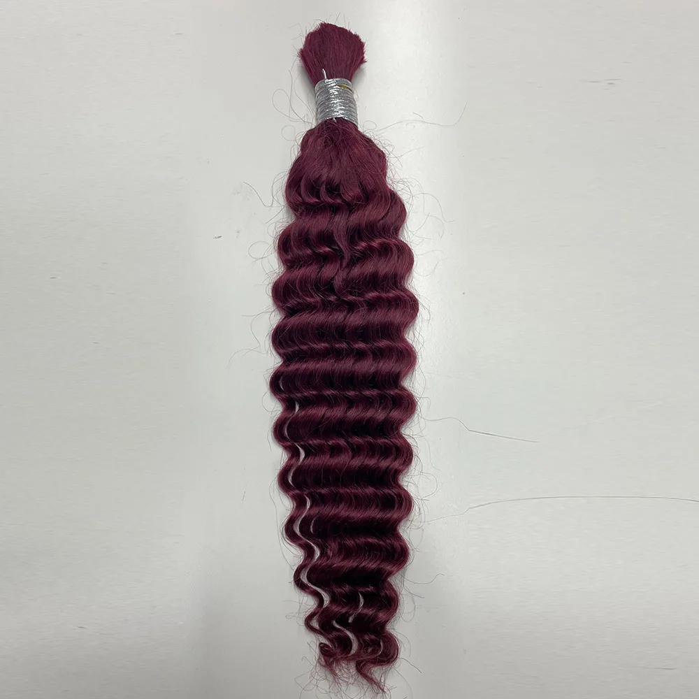 10A Human Hair Bulk Hair Machine Made Virgin Remy Deep Wave Curly Hair 12-32 inch 100g Ginger Blonde Hair Extensions No Weft