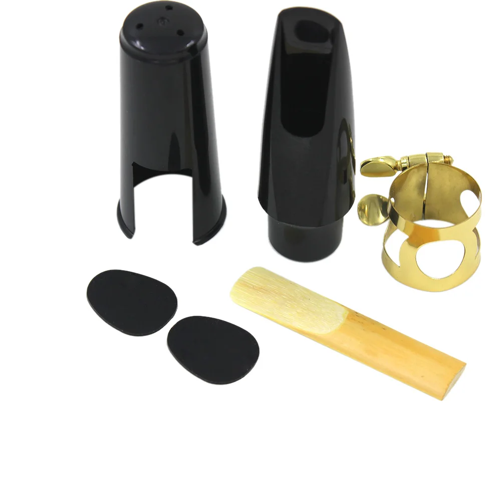

Alto Sax Saxophone Mouthpiece Plastic Sets with Cap Metal Buckle Reed Mouthpiece Patches Pads Cushions of Saxophone Accessories