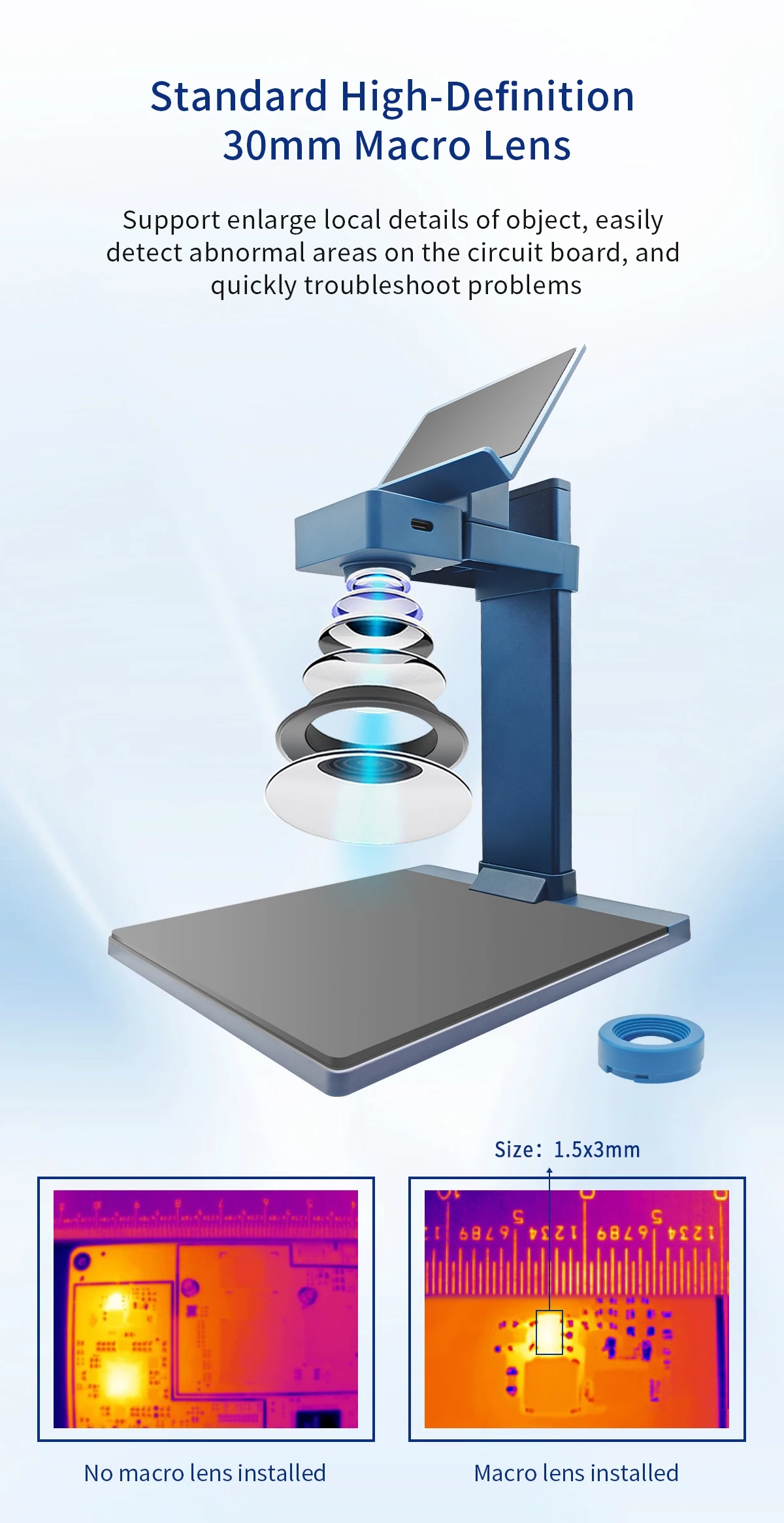 3D Image Infrared Thermal Imager 265*192 IR Sensor With Macro Lens Thermal Camer