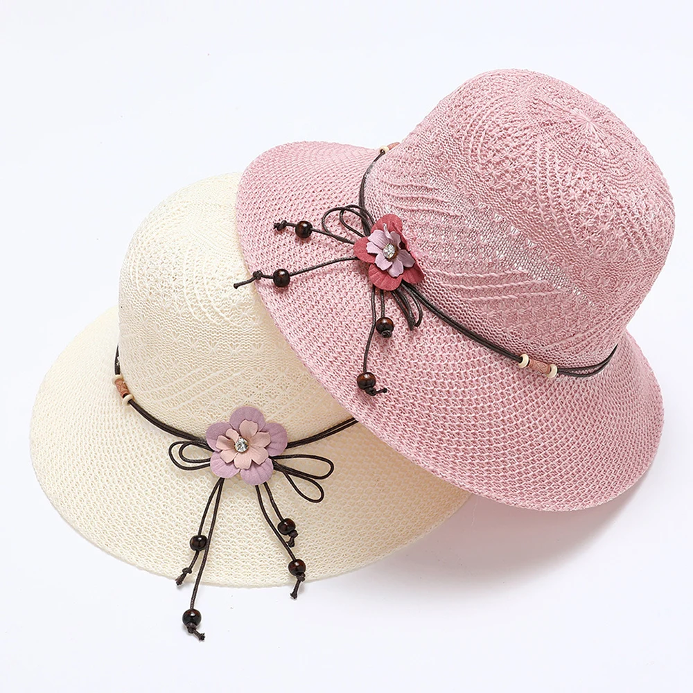 

Summer Women Straw Hat With Handbag Flower Breathable Beach Hat Bags Female Hat Girls Sun Visor UV protection panama Hat gorras