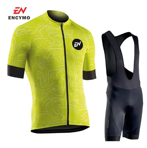 

NEW Men Cycling Jersey Summer Short Sleeve Set Maillot Bib Shorts Bicycle Clothes Sportwear Shirt Clothing ENCYMO