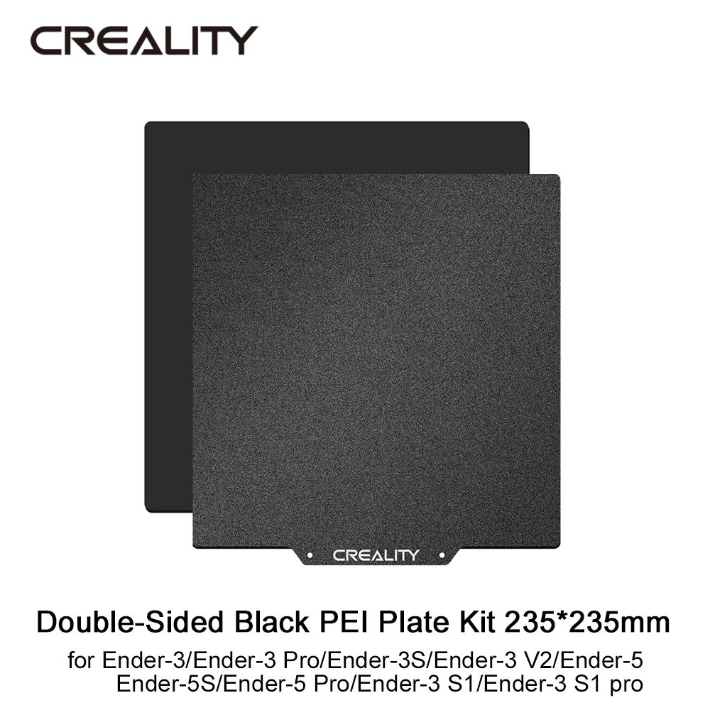 CREALITY 3D Double Sided Black Textured PEI Spring Steel Build Plate Kit for FDM