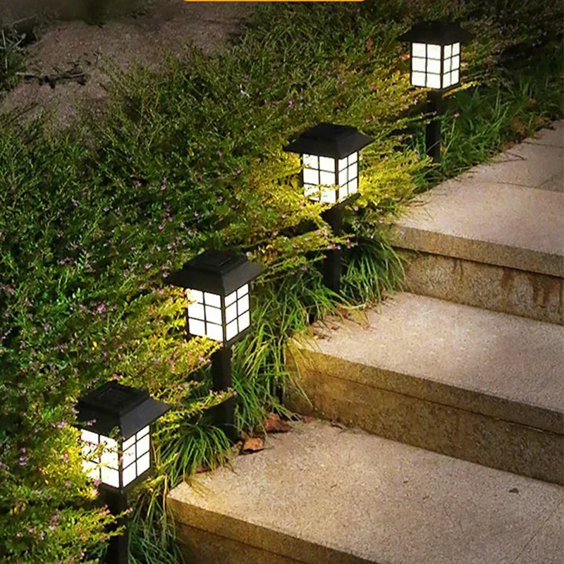 Solar House Shape Outdoor Lamp 2pack Waterproof Outdoor Garden Light Wedding Decor Solar Panel LED Lights Street Lawn Yard Lamp