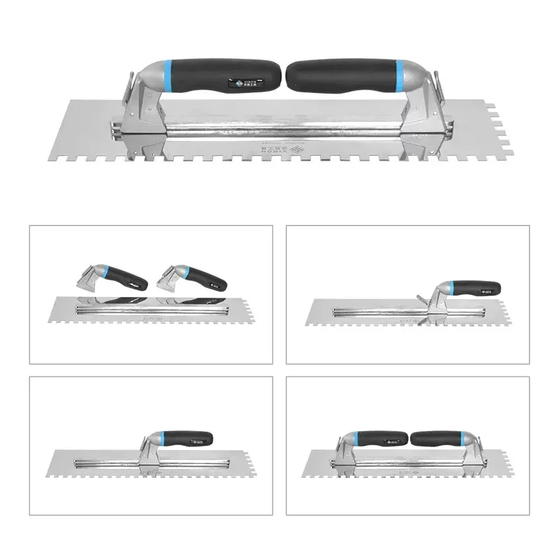 Stainless Steel Square Jumbo Notched Sawtooth Large Spatula Trowel for Large Format Tiles plastering trowel concrete trowel