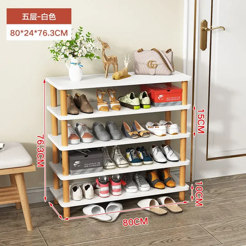 

2023 Year New AOLIVIYA. Shoe Rack Door Solid Household Simple Multi-storey Dormitory Small Shoe Cabinet Wooden Storage Rack