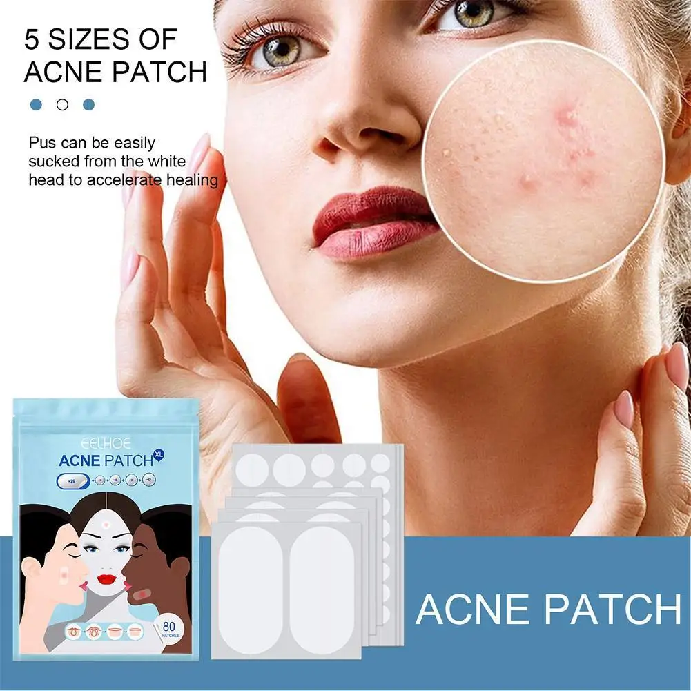 8/10/12mm*16pcs+14mm*12pcs+30*60mm*20pcs Acne Patch Large Size Acne Patch Hydrocolloid Bandage For Acne Skin Blemish Remover