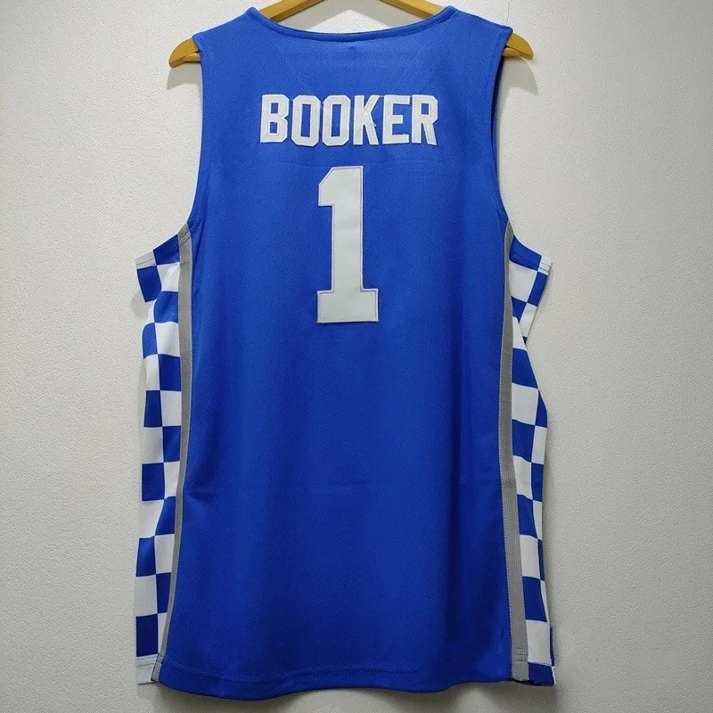 Basketball Jersey Men Oversize 1 Booker University Kentucky Embroidery Breathable Sportswear basketball jerseys