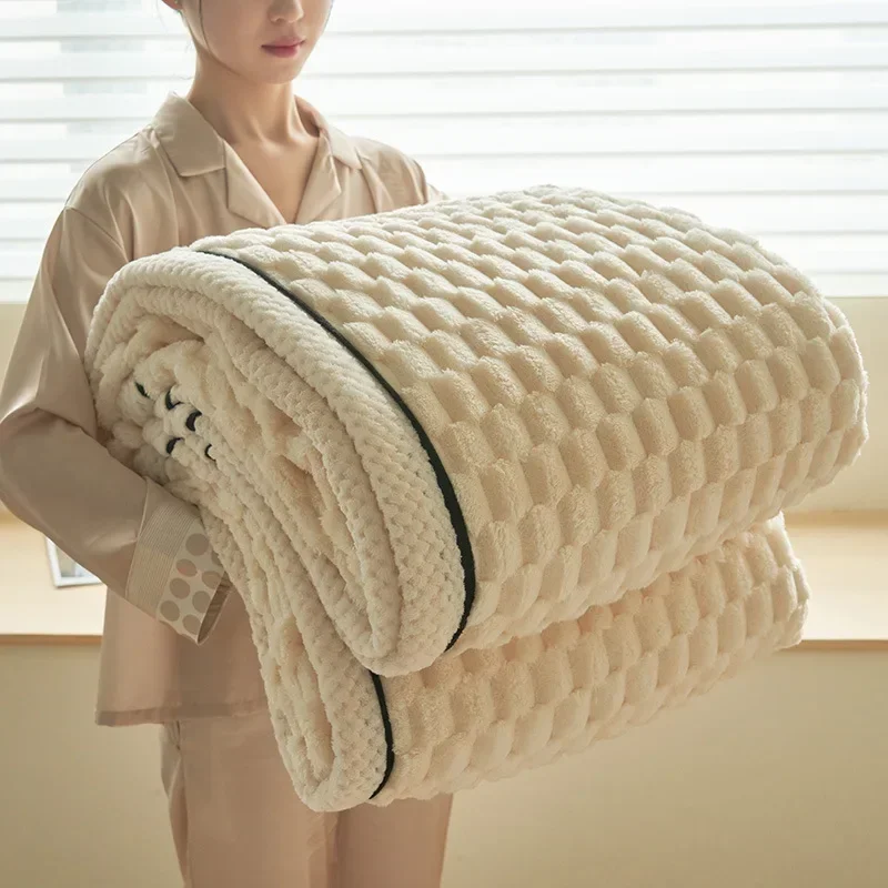 슈퍼 부드러운 격자 무늬 담요 침대 소파에 침대를위한 따뜻한 플러시 담요 담요 사무실 낮잠 이불 침대보 퀸 퀼트