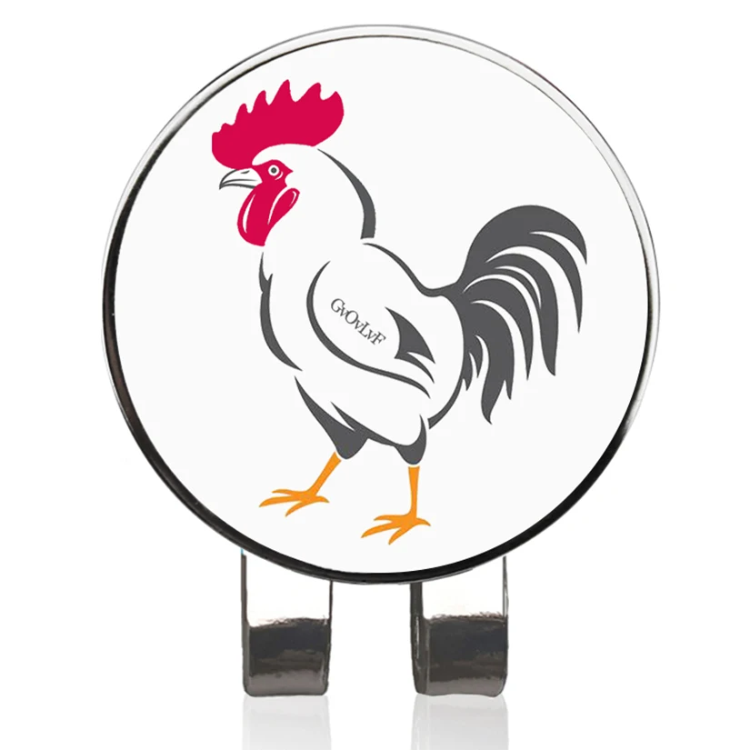 Golf Ball Marker Rooster pattern Golf Marker with Magnetic Hat Clip Novelty Gift Gifts for Lovers Golfer Men Friends golf ball mark