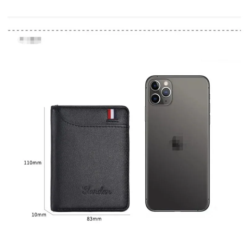 Minimally ultra-thin men's small wallet vertical men's Korean version personalized wallet student soft leather clip trendy