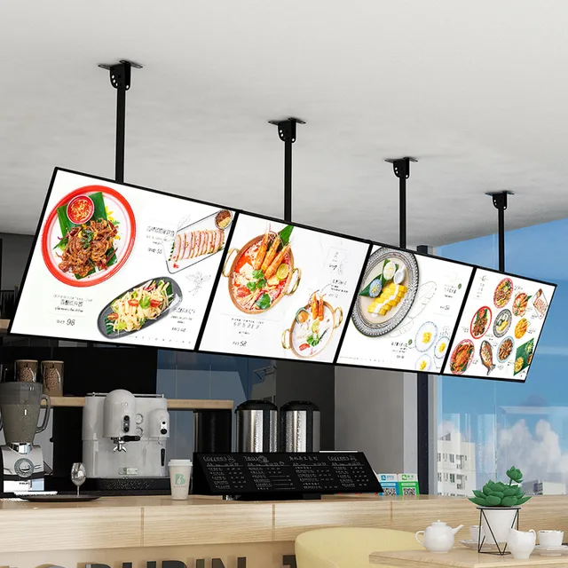 Slim Snap Frame LED Light Box Illuminated Poster Display LED Backlit Menu Board For Restaurant Cafe Shops Wall Mounted Billboard