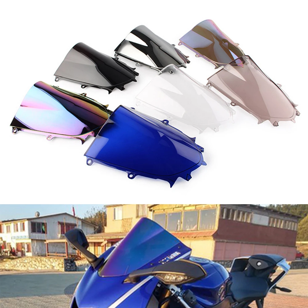 Windshield For Yamaha YZF R6 600 R7 700 YZFR6 YZFR7 2017-2022 Double Bubble WindScreen Motorcycle Accessories Fairing Deflector