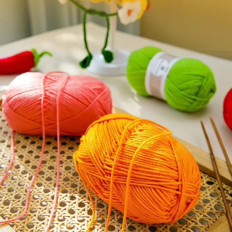 4-Strand Acrylic Milk Milk Cotton Yarn For Hand Knitting Acrylic Blending Knit Yarn Crochet Scarf Hat DIY Line Threads Handmade 3