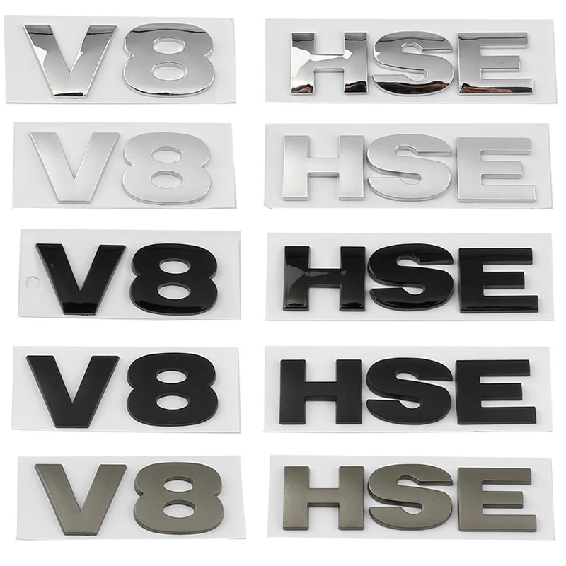 

3D ABS HSE V8 Letters Car Rear Trunk Fender Badge Emblem Decals Sticker For Land Rover Range Rover Sport Vogue Discovery 4