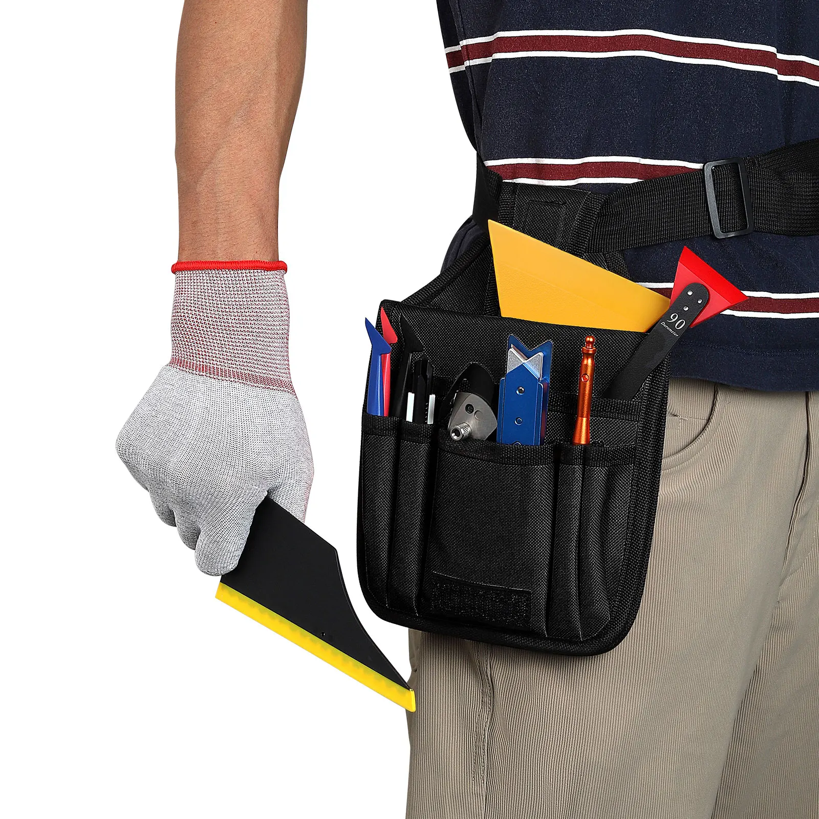 Multifunctional Tool Bag Car Vinyl Wrap Tools Storage Bag Waist Thickened Oxford Cloth Waterproof Wear Resistant car wrapping tools,automotive film tools