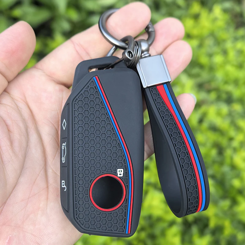 Premium Silicone Car Key Case Cover with Keychain