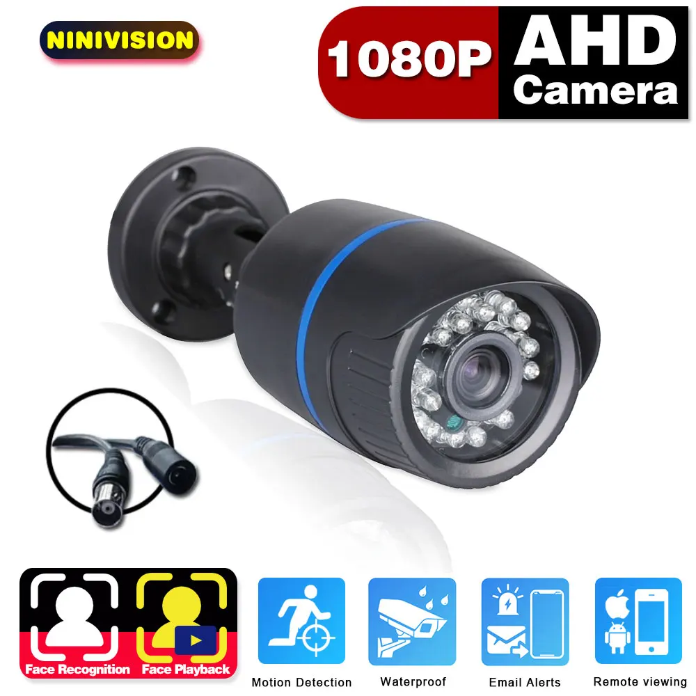 Home Ahd 2mp Bullet Cctv Analog Camera Outdoor Street Waterproof Bnc