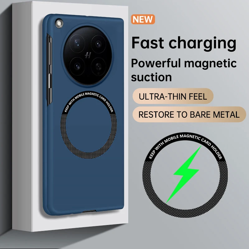 Matte Skin-Feel Metal Ring Wireless Charging Case - Frameless Hard PC Cover