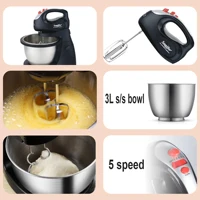 Stand Mixer Professional Kitchen Aid Chef Machine 250W Food Blender Cream Whisk Cake Dough Mixers With 3L Bowl Charm Sonifer 2