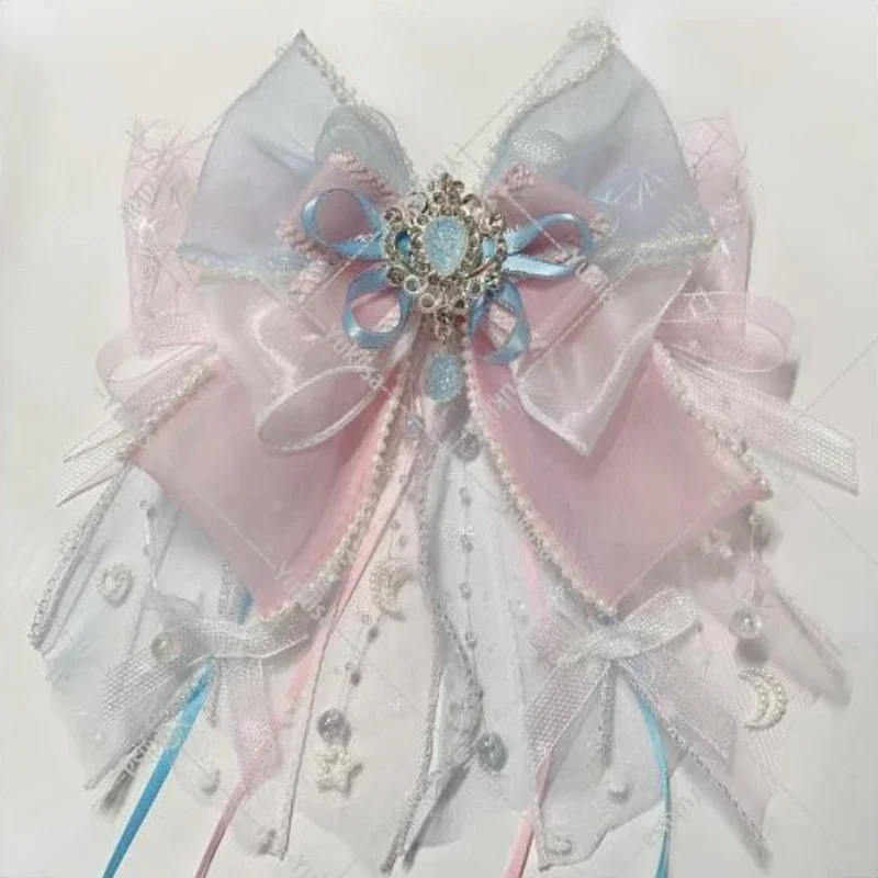 Women's Rhinestone Bow Tie Cosplay Shirt Collar Flowers Brooch Clip Headpiece Fashion Lolita Accessories Gifts for Women bow tie
