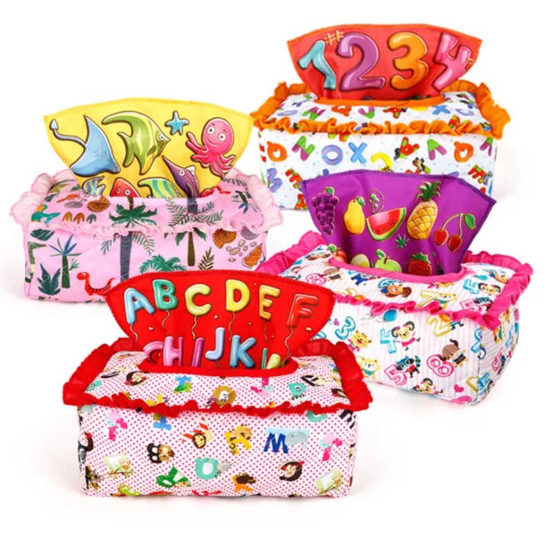 

Baby Early Learning Cloth Sensory Toy Soft Tissu Box Finger Exercise Educational Kids Montessori Toys