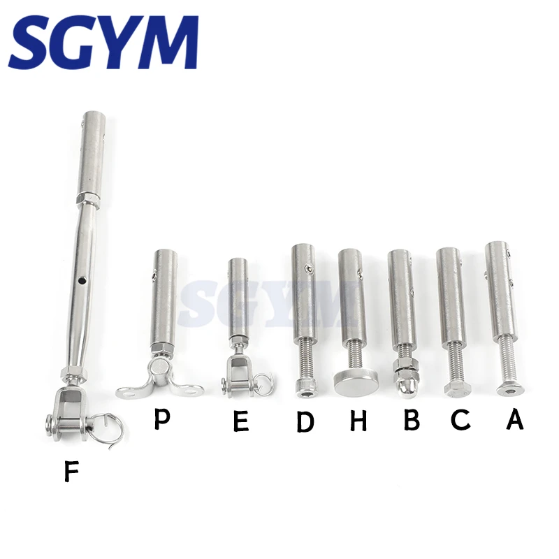 Ringhiera Per Cavi Fune Filettata Perno Filettato Raccordo Terminale Di Ancoraggio Attiva/Disattiva Morsetto A Croce Con Bulloni A Vite Esagonale