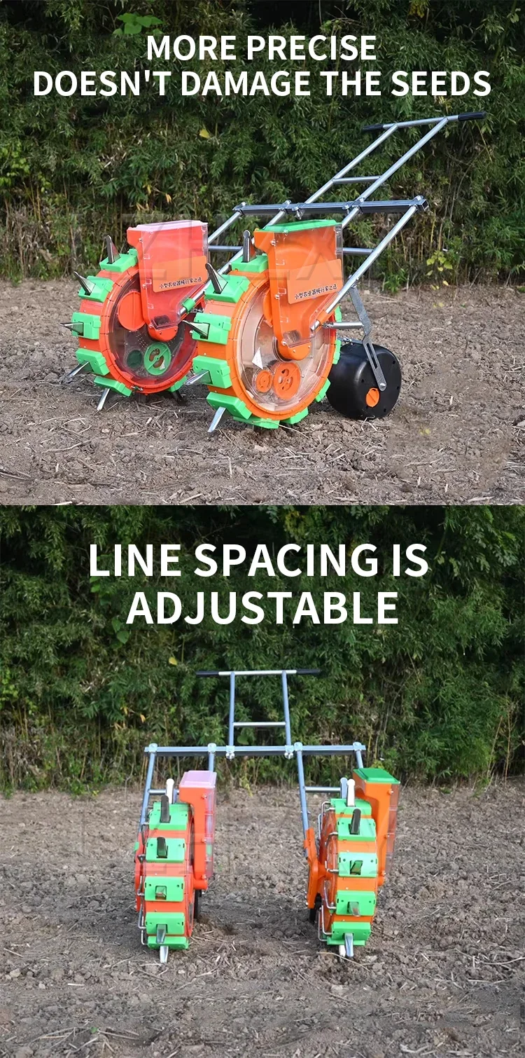 Hand-Pushed Dual-Row Seeder; Peanut, Corn, and Soybean Seeder; Precision Seeder;