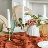 1pc Terracotta Boho Crinkle Table Runner, Long Gauze Rustic Cheese Cloths for Wedding Bridal Shower Birthday Party Decorations 4