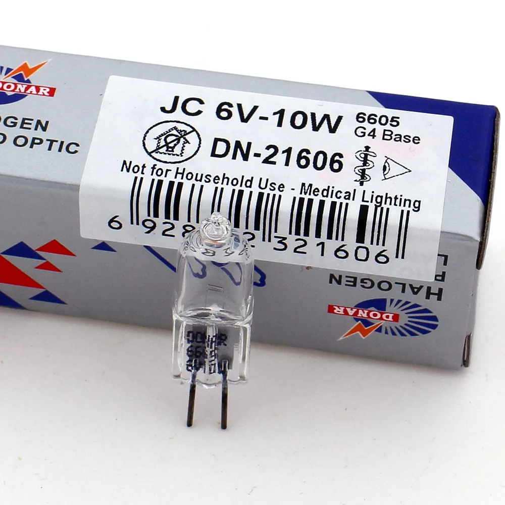 DN-21606 JC 6V-10W 6605 6V 10W G4 bi-pin Quartz Halogen Light Bulb Spectrophotometer Olympus Zei*s Microscope Lamp