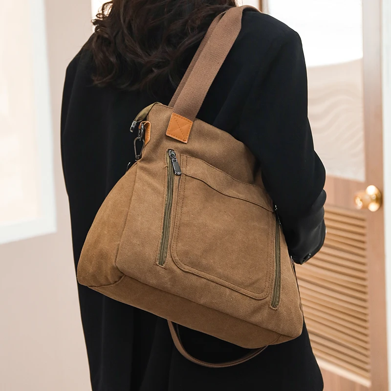 1 men's vintage canvas crossbody bag, casual travel shoulder bag with adjustable shoulder straps, tote bag