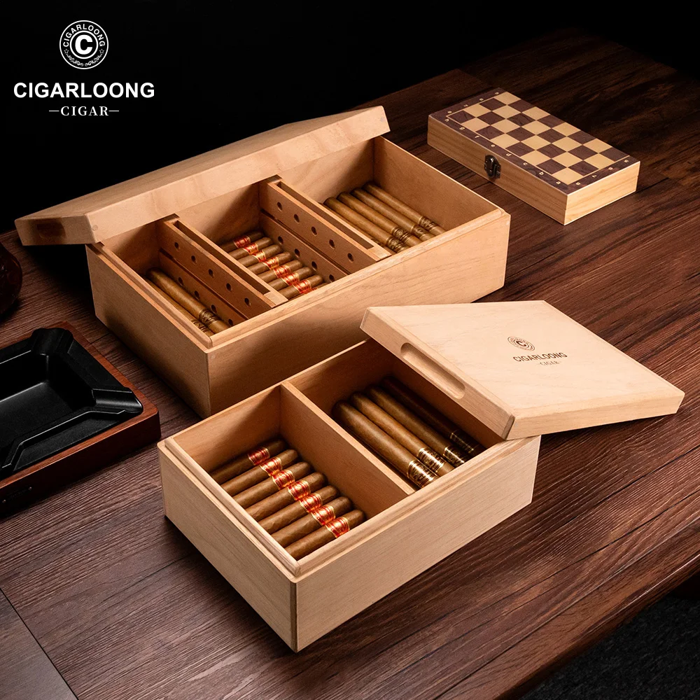 CIGARLOONG-Cigar Box, Moisturizing, No Paint Box, Large Capacity