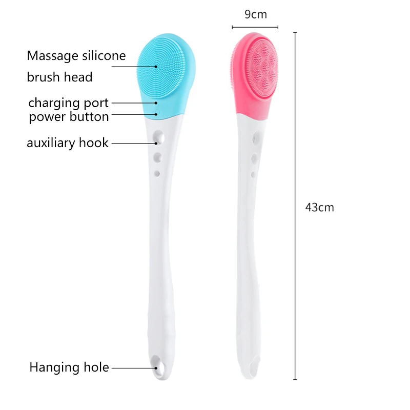 Dropship 2 In 1 Double-Sided Bath Brush Long Handle Rubbing Back