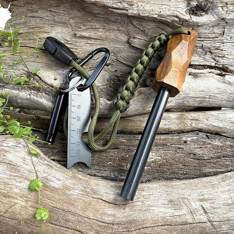 Allume-feu en ferrocerium – Tige avec manche bois et grattoir – Image 2