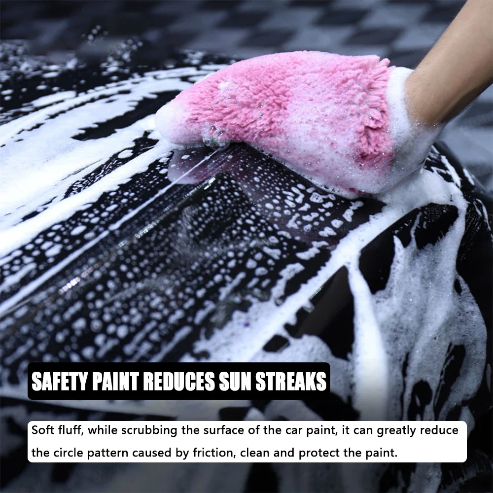 Microfiber Car Washing Gloves Thicken Coral Fleece Absorbent Water Anti-slip Cleaning Gloves Auto Cleaning Tools Car Accessoires