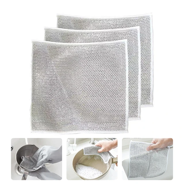 Metal Wire Mesh Cleaning Cloth Household Cleaning Tools Universal Tea Stain  Rag Dishwashing Scouring Pad Kitchen Towel - AliExpress