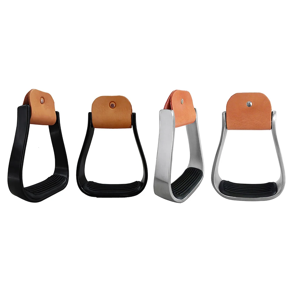 Horse Riding Stirrups, Trail Stirrups For Saddle Western With Anti-Slip Bottom Rubber Pad Rust‑proof Western Horse Stirrups