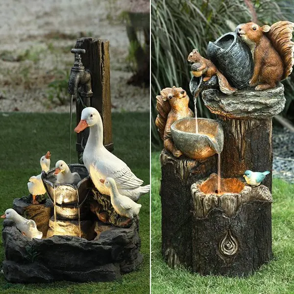 

Squirrel, Duck, Flowing Water, Solar Energy Courtyard Decoration, Resin Decoration, Duck, Flowing Water Design, Pastoral