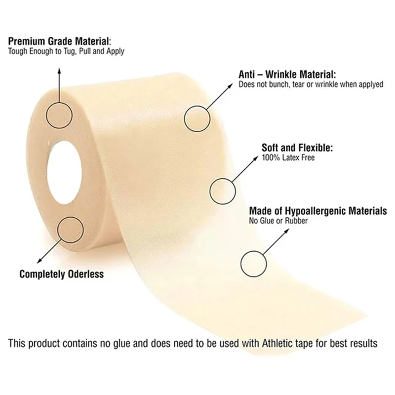 Athletic Sponge Pre Wrap Tape Racket Grip Priming Film Cushioning Tape Sports Protective Accessories Sweat Absorbing Bandage racket grips badminton racket handle film badminton racket film racket tape badminton overgrip sweatband grip tape