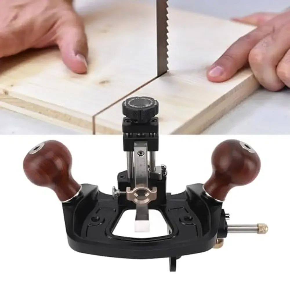 Adjustable Woodworking Router Plane with Carbon Steel Blade Trimming and Grooving Wood Surfaces Ergonomic Design Precision Tasks