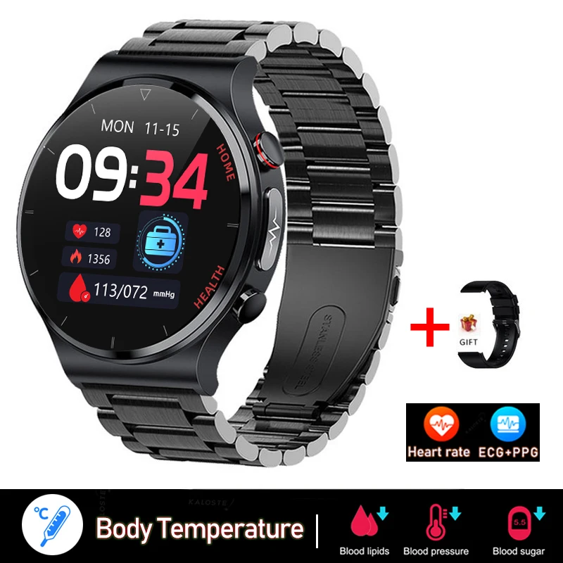 2022 New ECG+PPG Smart Watch Men Sangao Laser Health Heart Rate Blood Pressure Fitness Sports Watches IP68 Waterproof Smartwatch 