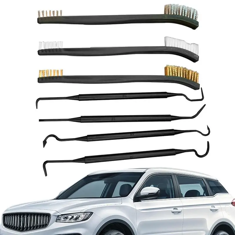 

Car Detail Cleaning Kit Double Ended Detailing Crevice Brushes Cleaning Tool Accessories Pick Nylon Tube Brush Set For Cars Home