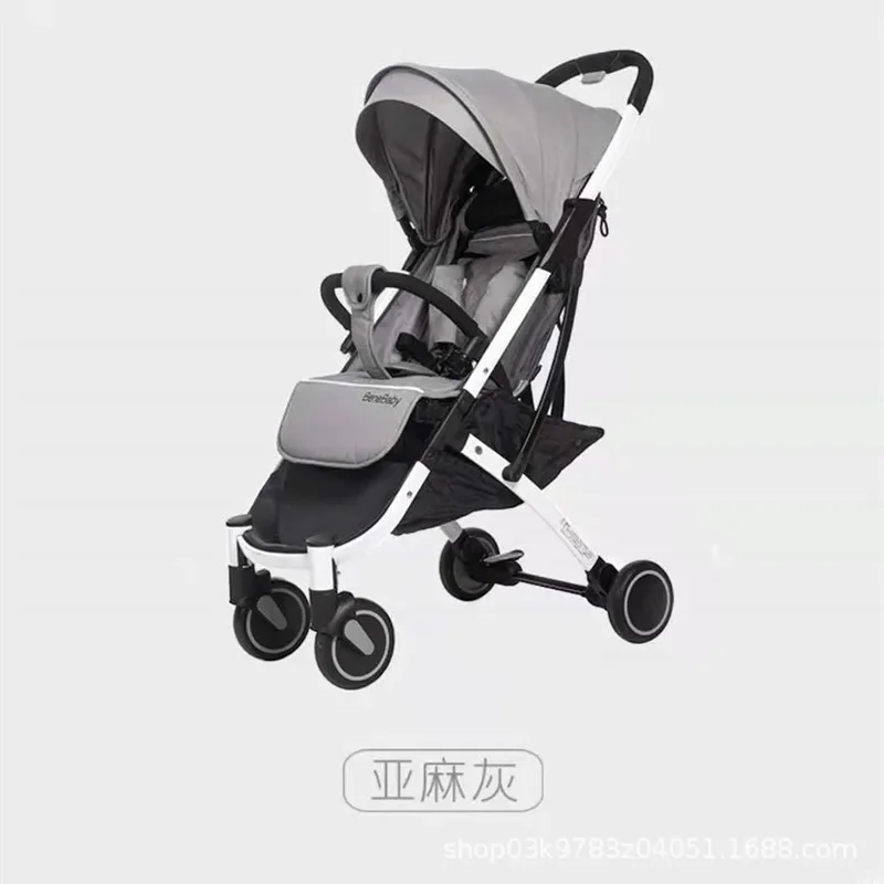Baby carriage ultra-light folding, baby can sit or lie down, one-button folding trolley, umbrella cart
