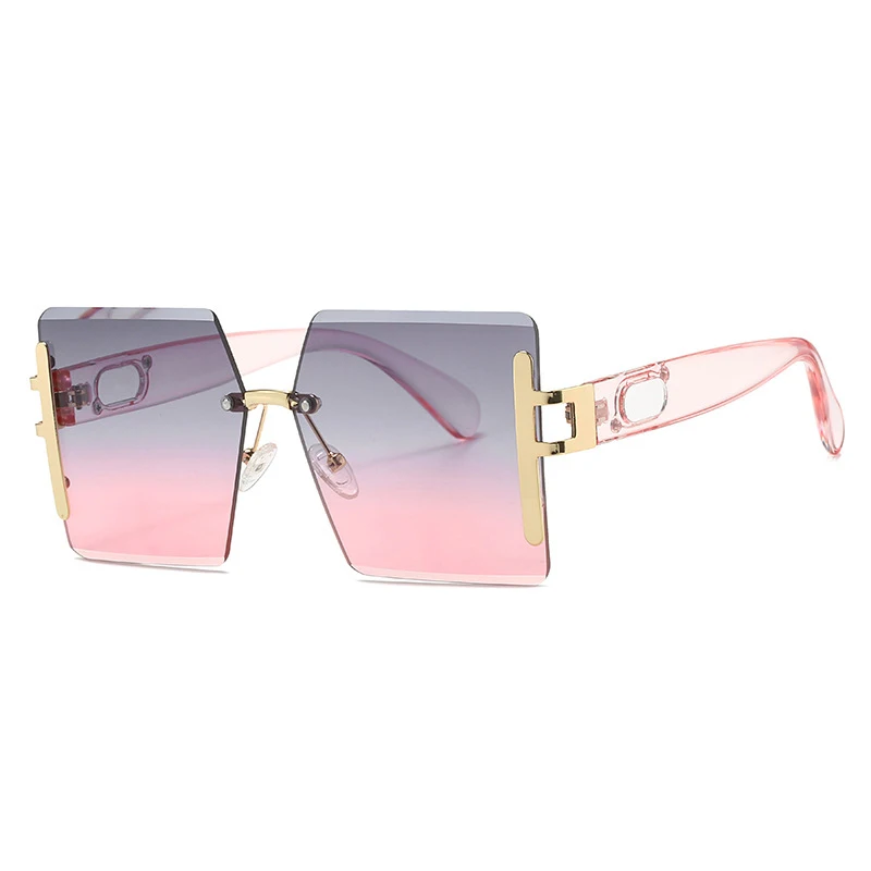 Brand Designer Oversized Rimless Sunglasses Women For Men 2023