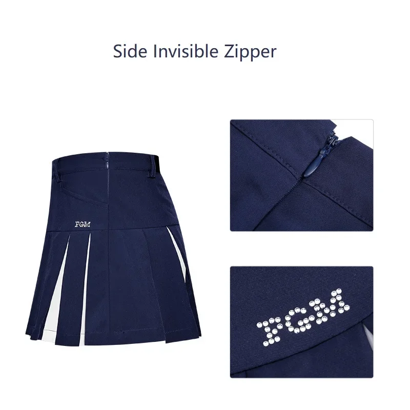 PGM Summer Kids Sports A-lined Skirt Girls Anti-light Golf Pleated Skirt Children Golf Apparel High Waist Elastic Culottes S-XL