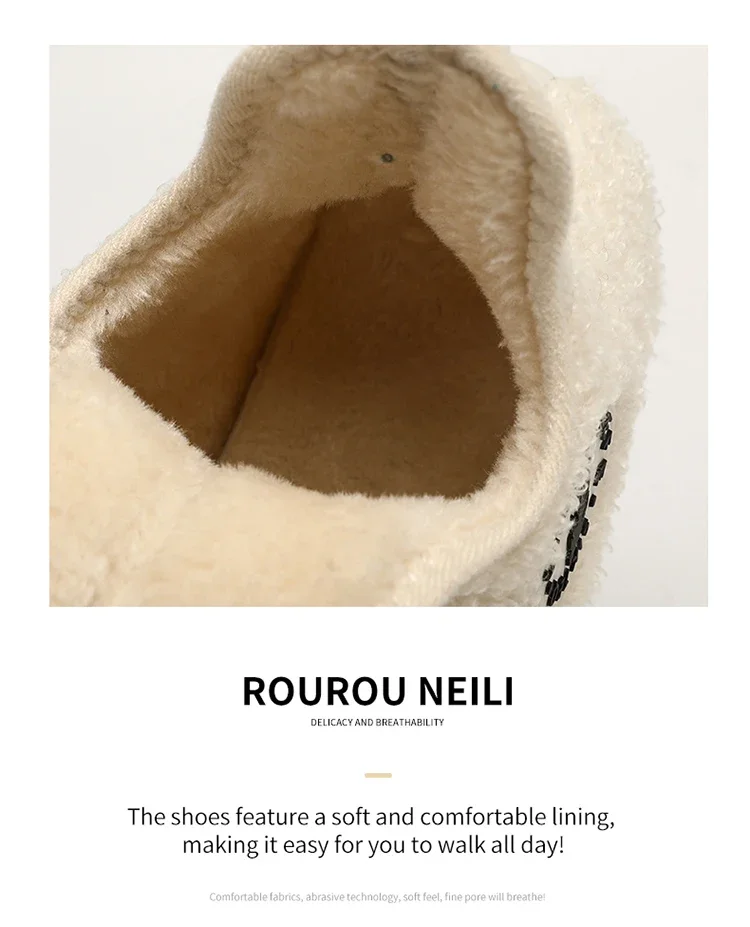 YRZL Winter Slippers Men Indoor Slippers Non-slip Warm Women and Men Slipper Ankle Soft Shoes Comfortable Flat Home Cotton Shoes