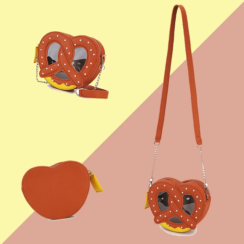 Novel Pretzel Bread Design Shoulder Bag for Women Small Food Shape Crossbody Bag Girls Cute Purses and Handbags Novelty Clutch 3