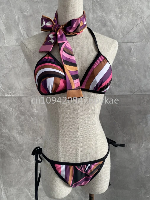 Women's Scarf Bikini Set Sexy Swimsuit Set Designer Brand Beach Sports Swimwear