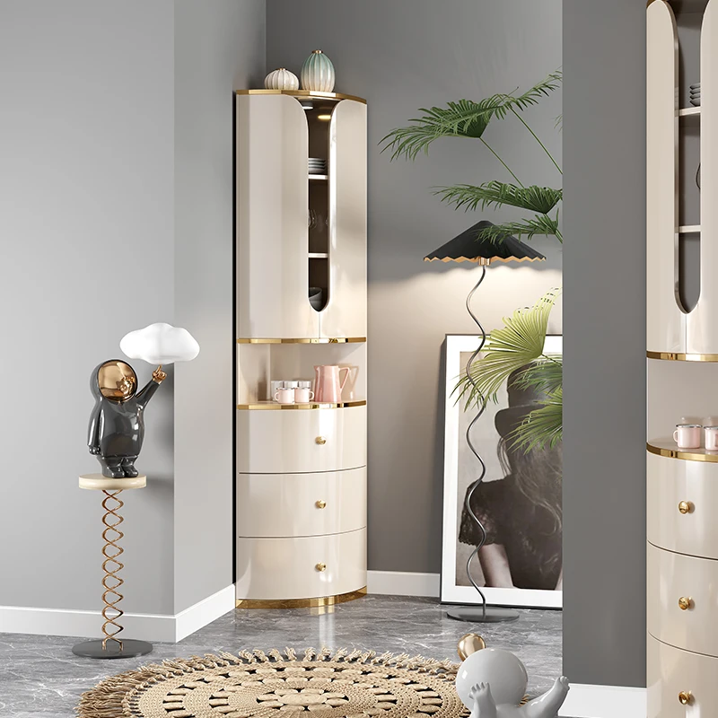 

Светильник роскошный треугольный шкаф, угловой шкаф в гостиной, простой современный вертикальный шкаф с рисунком