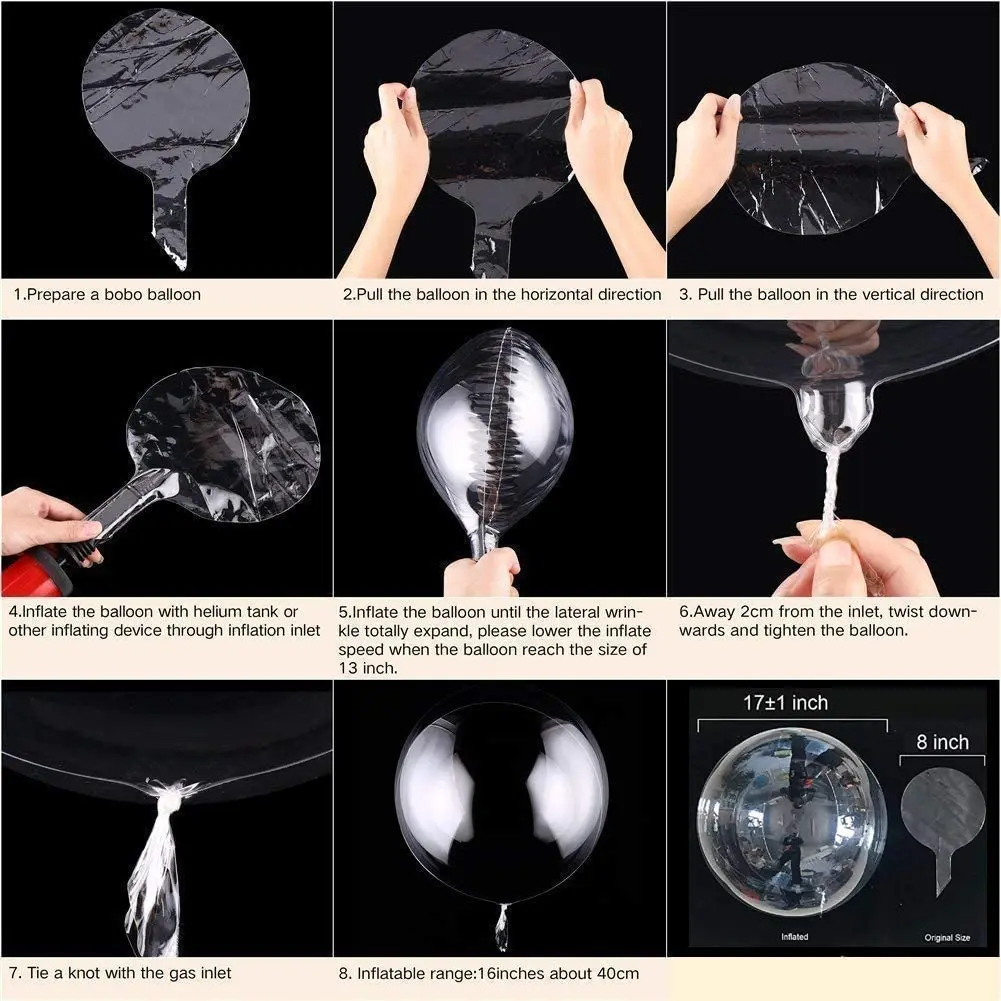 Transparent Bubble Bobo Balloons for Baby Shower, Wedding, and Birthday Party Decor, Set of 10/25/50 Pieces