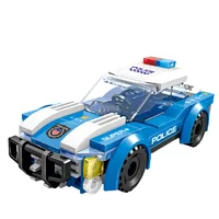 DIY Building Block Police Car Toy Set Creative Educational Patrol Vehicle  for Kids Fun Assembly Puzzle Playset 1